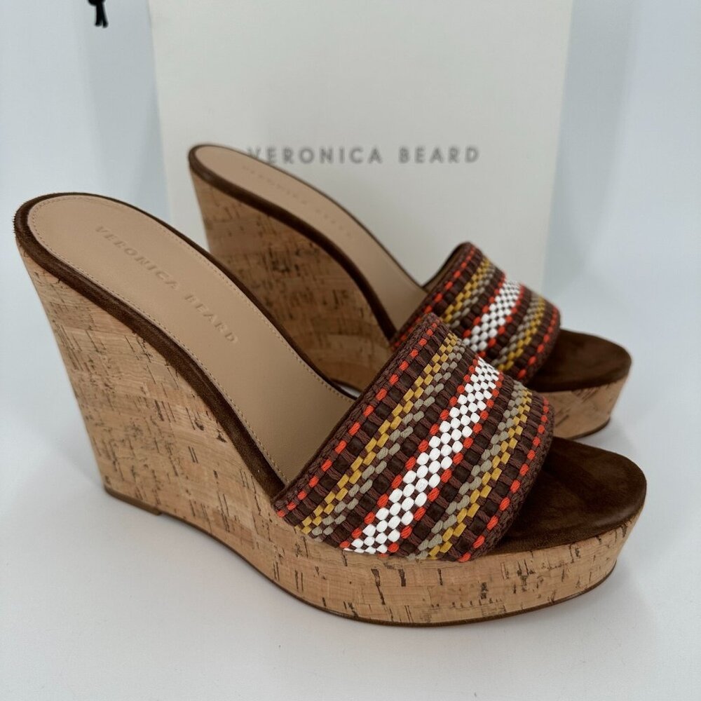 Veronica Beard Dali Cork Wedge Sandals size 9.5 Women's Slip-on Style